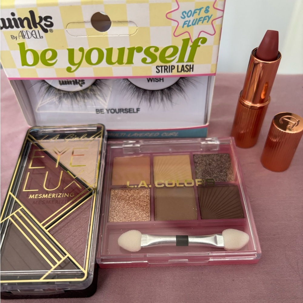 L.A. Colors Eye Shadow Palette and Lipstick with Ardell Lashes